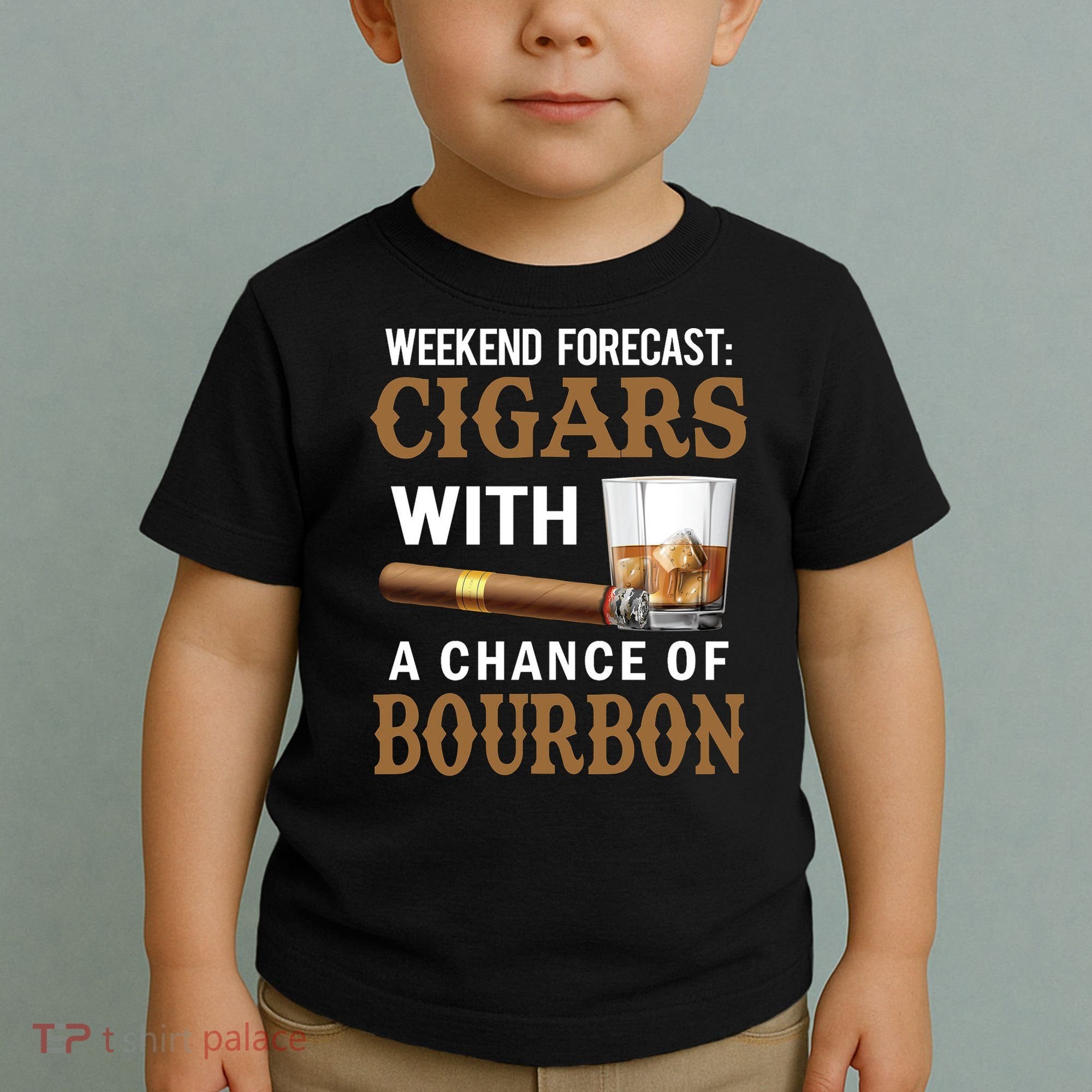 Bourbon, Cigar, Whiskey, Alcohol, Funny Toddler T-Shirt