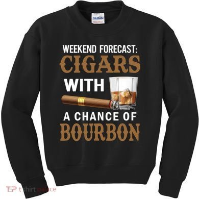 Bourbon, Cigar, Whiskey, Alcohol, Funny Kids Sweatshirt