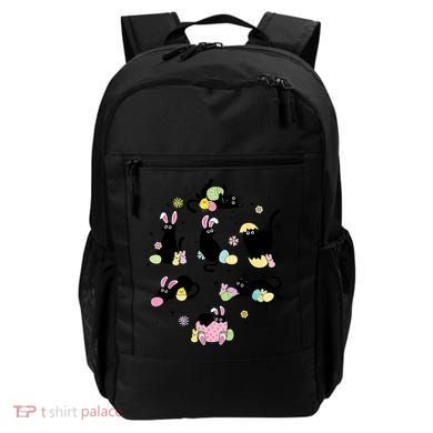 Black Cat With Bunny Eggs Happy Easter Day Matching Backpack