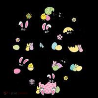 Black Cat With Bunny Eggs Happy Easter Day Matching Tote Bag thumb 4