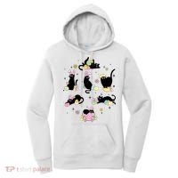 Black Cat With Bunny Eggs Happy Easter Day Matching Women's Hoodie thumb 0