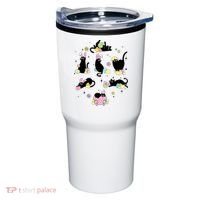 Black Cat With Bunny Eggs Happy Easter Day Matching Tumbler thumb 0