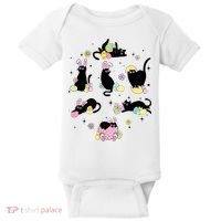 Black Cat With Bunny Eggs Happy Easter Day Matching Baby Bodysuit thumb 0