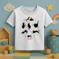 Black Cat With Bunny Eggs Happy Easter Day Matching Toddler T-Shirt thumb 3