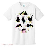 Black Cat With Bunny Eggs Happy Easter Day Matching Kids T-Shirt thumb 0