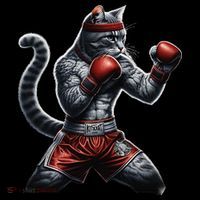 Boxing Cat When Your Cat Hits Harder Than You Do Women's Hoodie thumb 2