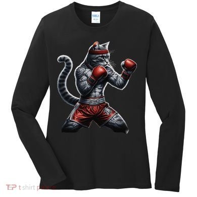 Boxing Cat When Your Cat Hits Harder Than You Do Women's Long Sleeve Shirt