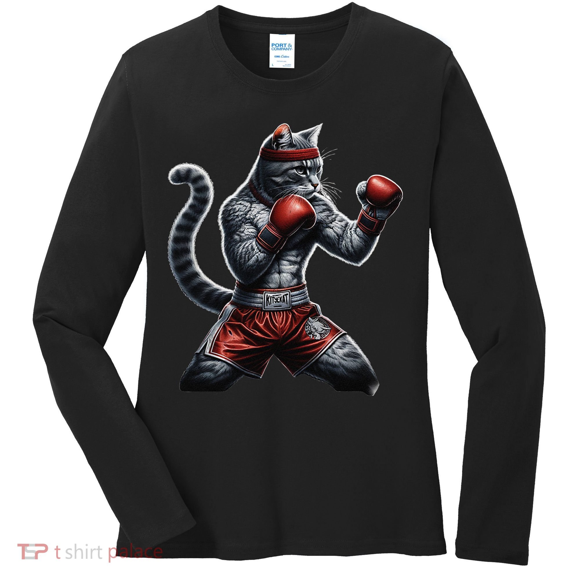 Boxing Cat When Your Cat Hits Harder Than You Do Women's Long Sleeve Shirt