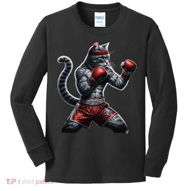 Boxing Cat When Your Cat Hits Harder Than You Do Kids Long Sleeve Shirt