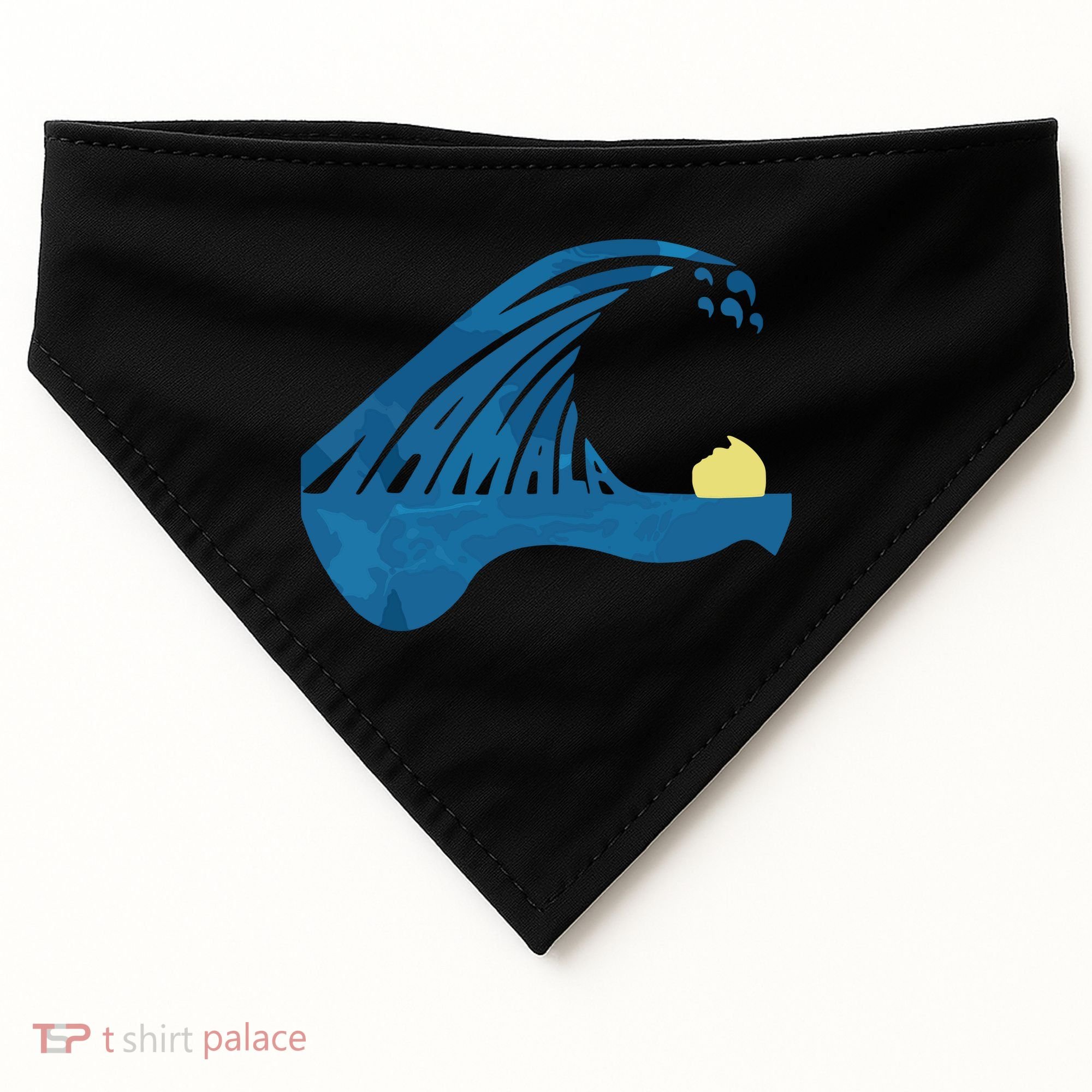 Blue Cats Wave For Kamala Funny Trump Blue Wave Of Cat USA-Made Doggie Bandana