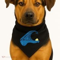 Blue Cats Wave For Kamala Funny Trump Blue Wave Of Cat USA-Made Doggie Bandana thumb 1