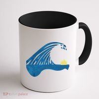 Blue Cats Wave For Kamala Funny Trump Blue Wave Of Cat Coffee Mug thumb 1