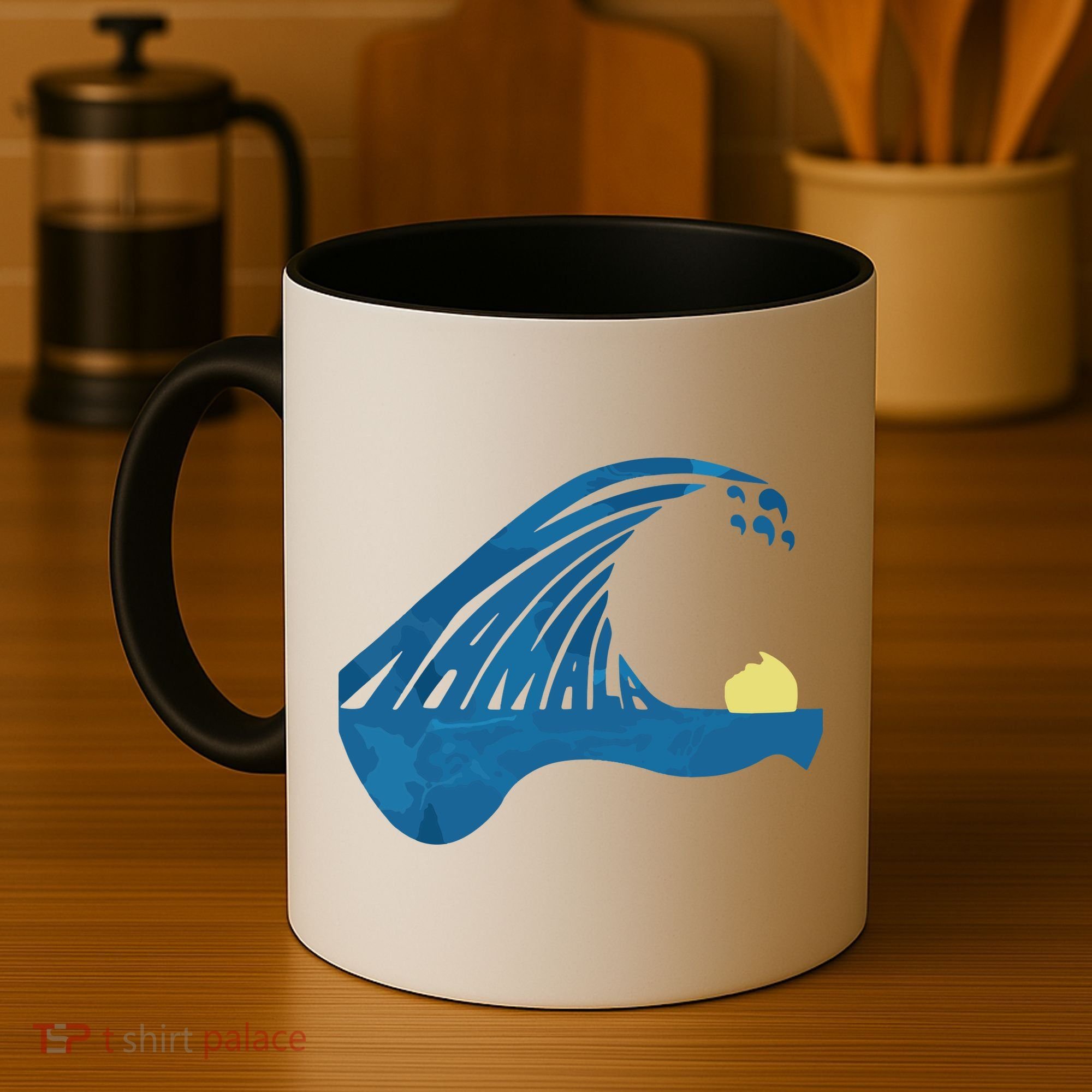 Blue Cats Wave For Kamala Funny Trump Blue Wave Of Cat Coffee Mug