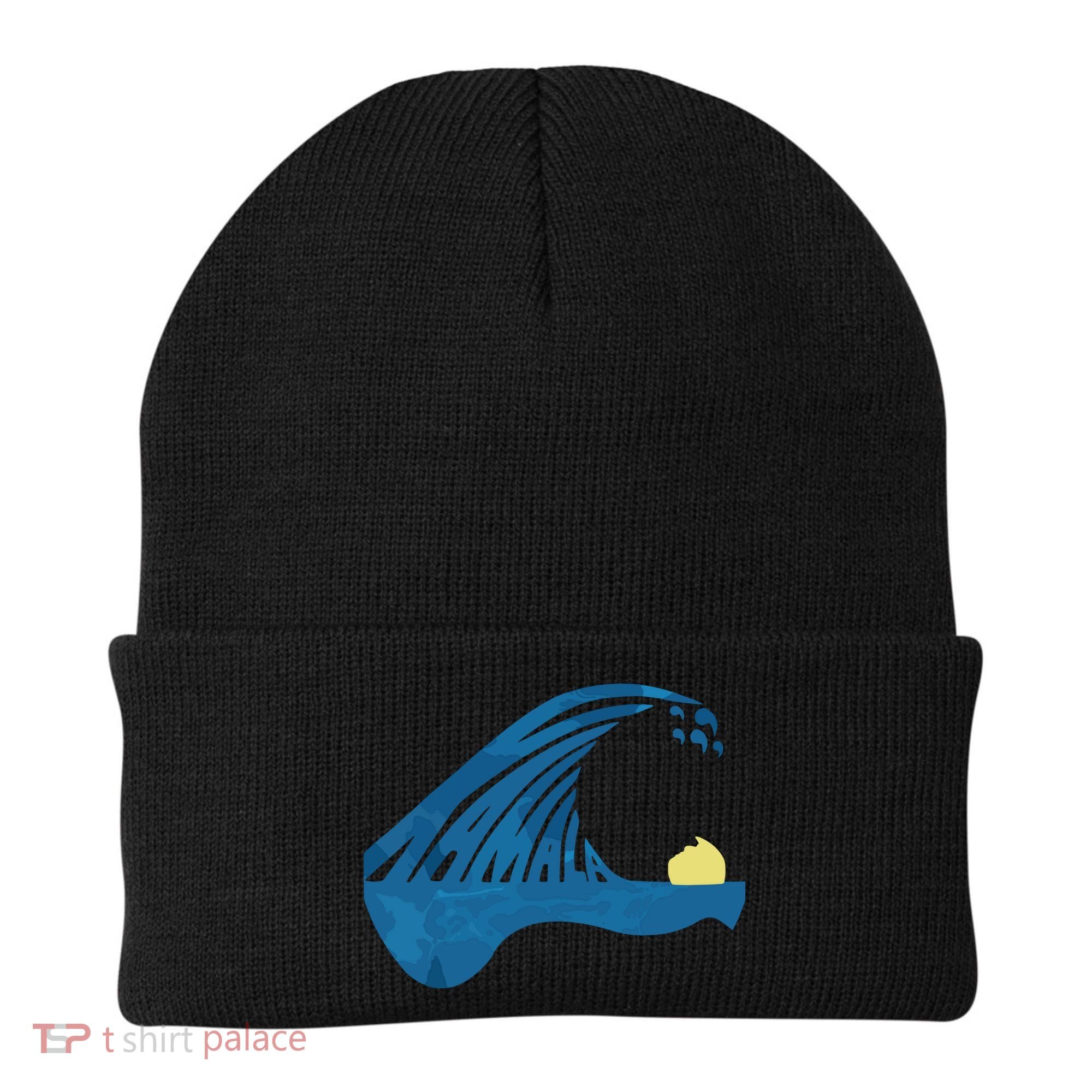 Blue Cats Wave For Kamala Funny Trump Blue Wave Of Cat Beanie