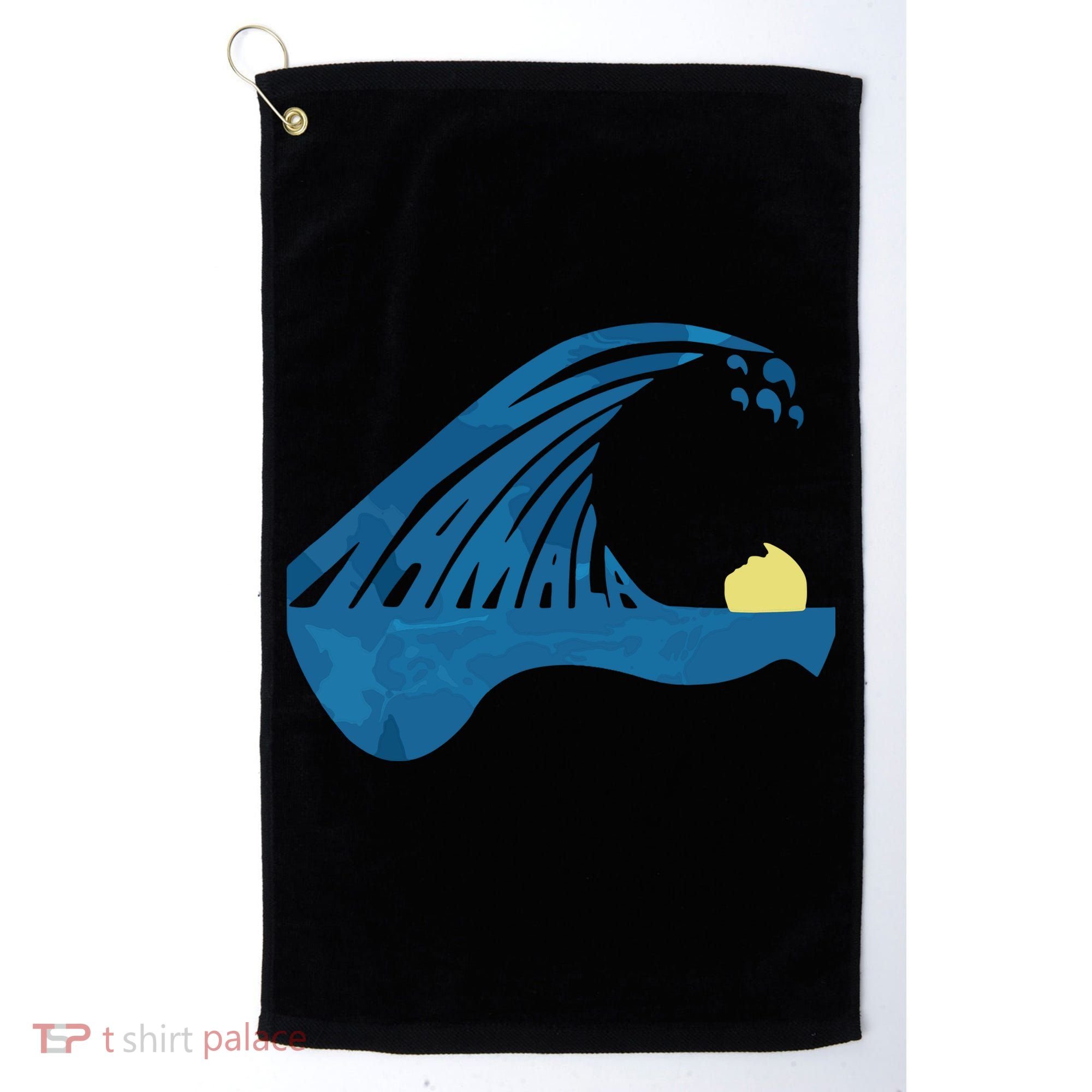 Blue Cats Wave For Kamala Funny Trump Blue Wave Of Cat Golf Towel