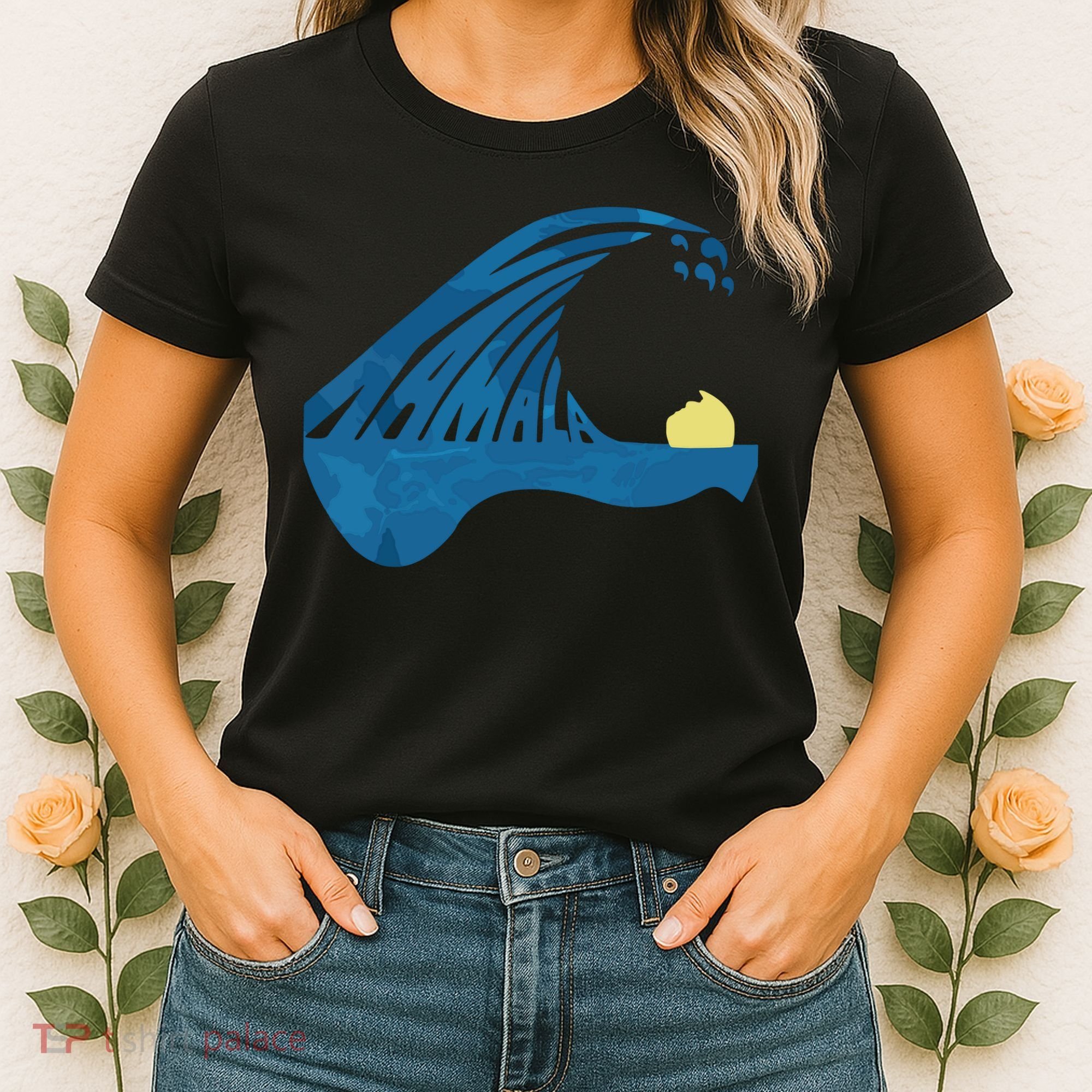 Blue Cats Wave For Kamala Funny Trump Blue Wave Of Cat Women's T-Shirt