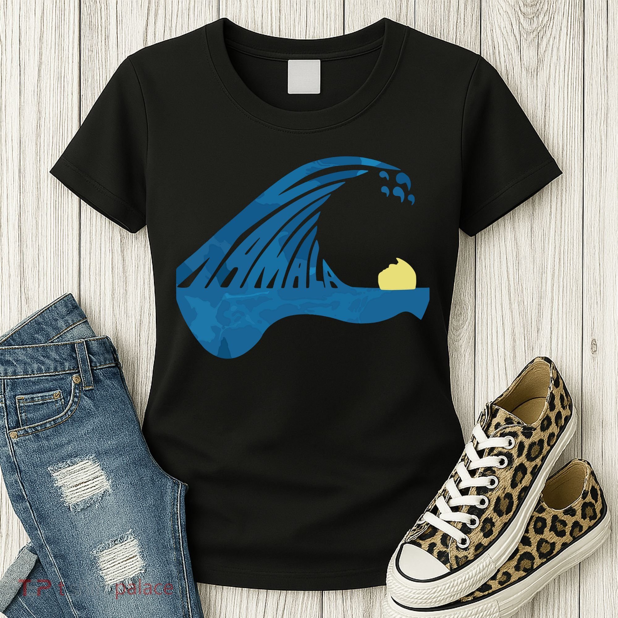 Blue Cats Wave For Kamala Funny Trump Blue Wave Of Cat Women's T-Shirt