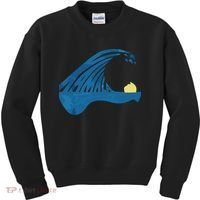 Blue Cats Wave For Kamala Funny Trump Blue Wave Of Cat Kids Sweatshirt thumb 0
