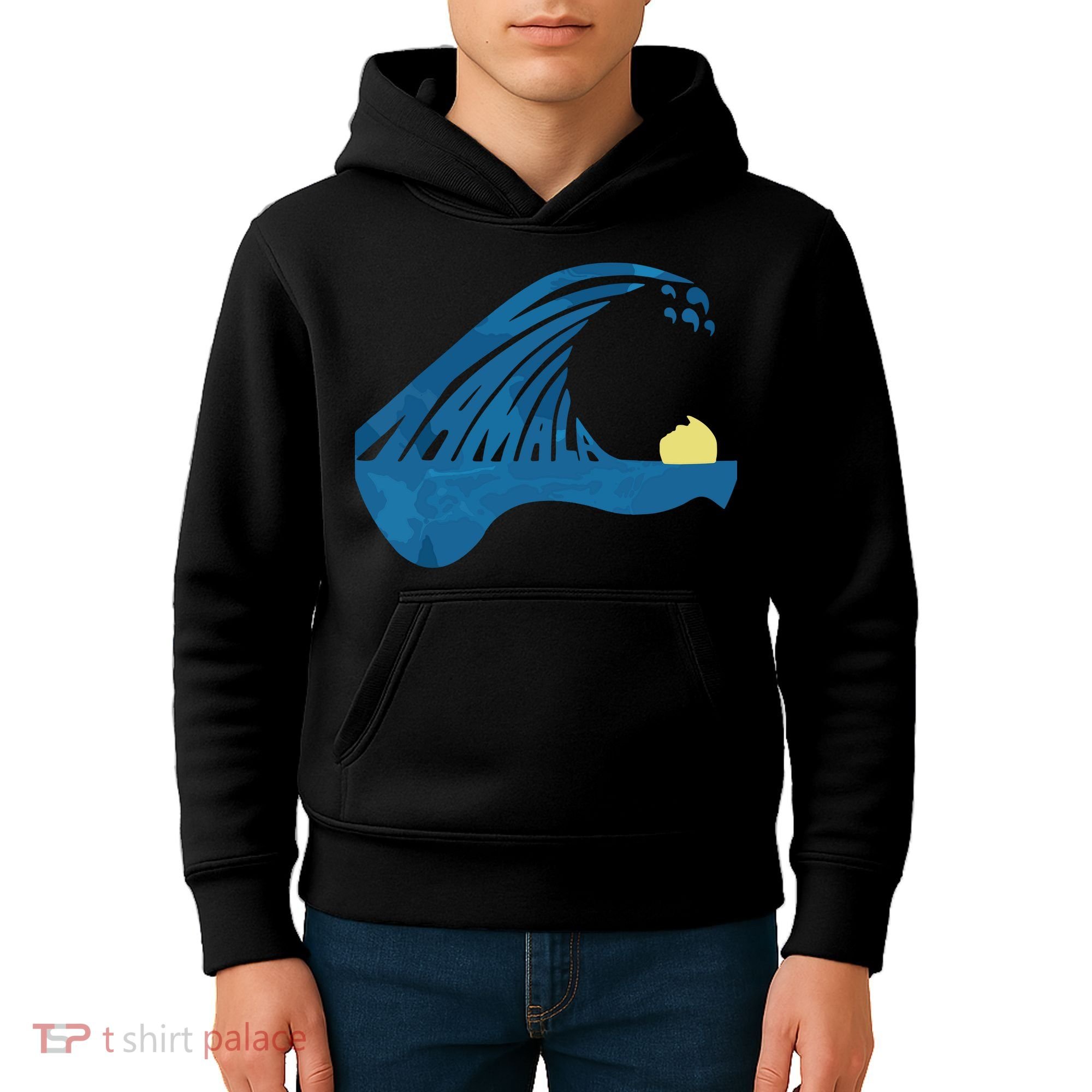Blue Cats Wave For Kamala Funny Trump Blue Wave Of Cat Kids Hoodie