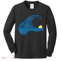 Blue Cats Wave For Kamala Funny Trump Blue Wave Of Cat Kids Long Sleeve Shirt thumb 0