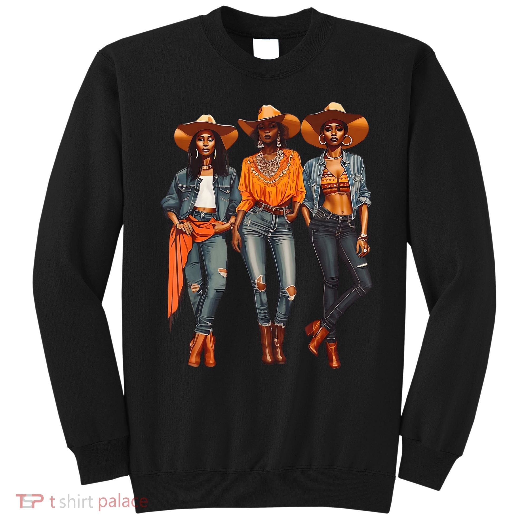 Black Cowgirl Western Rodeo Melanin Black History Texas Sweatshirt