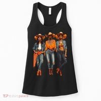Black Cowgirl Western Rodeo Melanin Black History Texas Women's Tank Top thumb 0