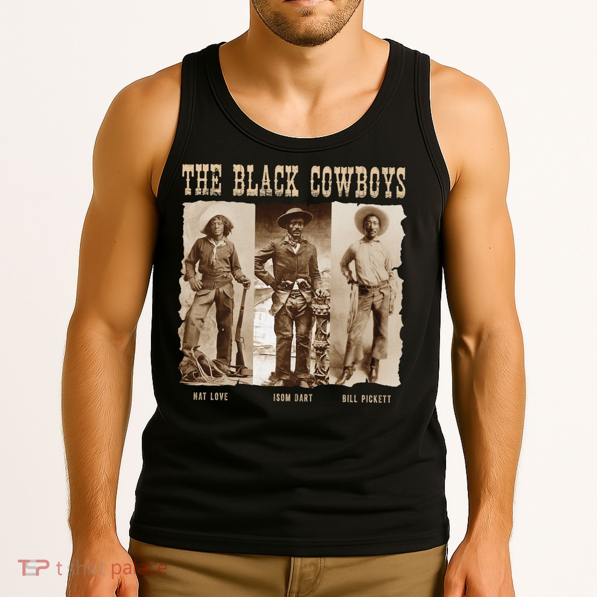 Black Cowboy Western Rodeo Melanin Black History Tank Top