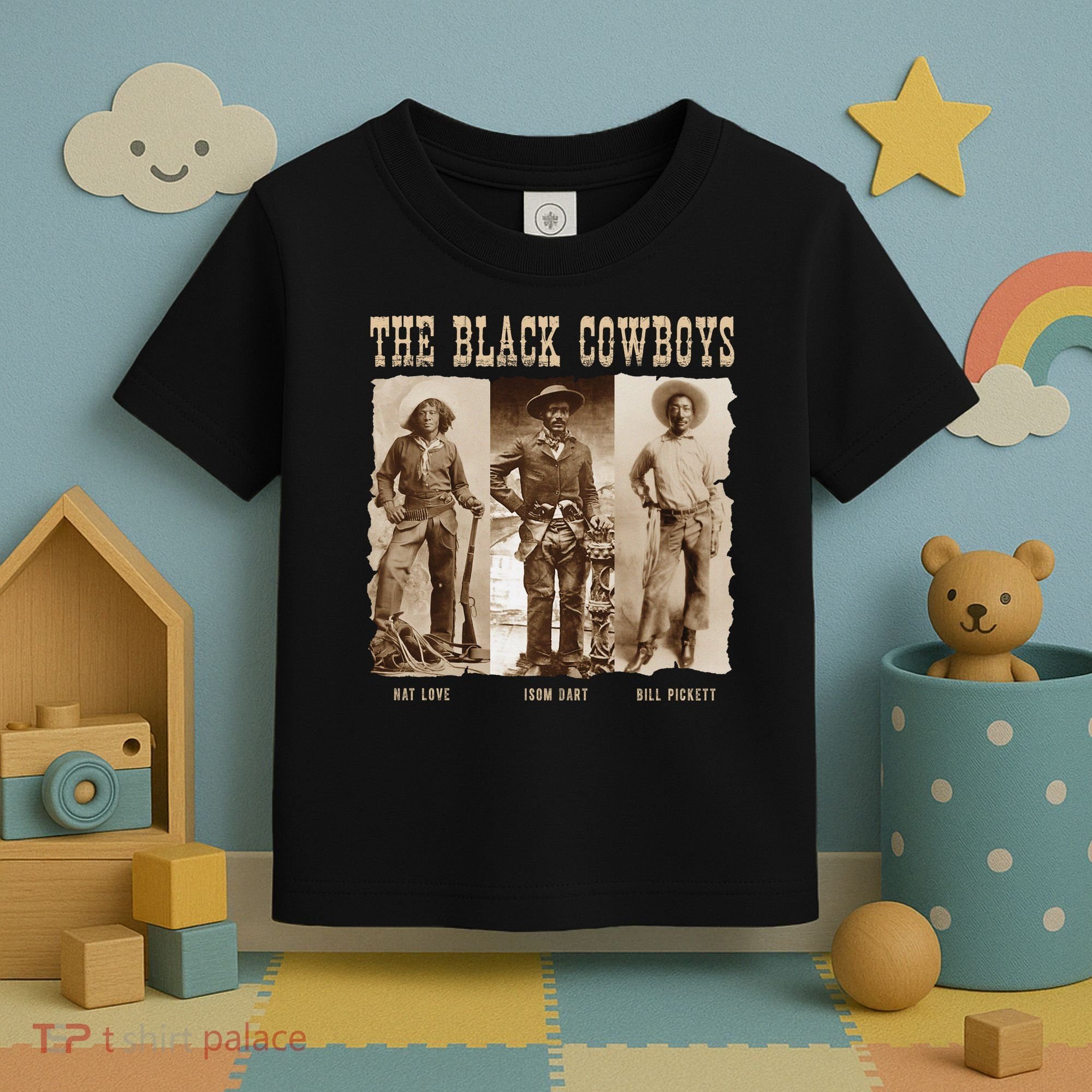 Black Cowboy Western Rodeo Melanin Black History Toddler T-Shirt