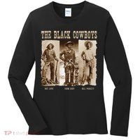 Black Cowboy Western Rodeo Melanin Black History Women's Long Sleeve Shirt thumb 0