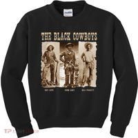 Black Cowboy Western Rodeo Melanin Black History Kids Sweatshirt thumb 0