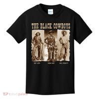 Black Cowboy Western Rodeo Melanin Black History Kids T-Shirt thumb 0