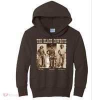 Black Cowboy Western Rodeo Melanin Black History Kids Hoodie thumb 0