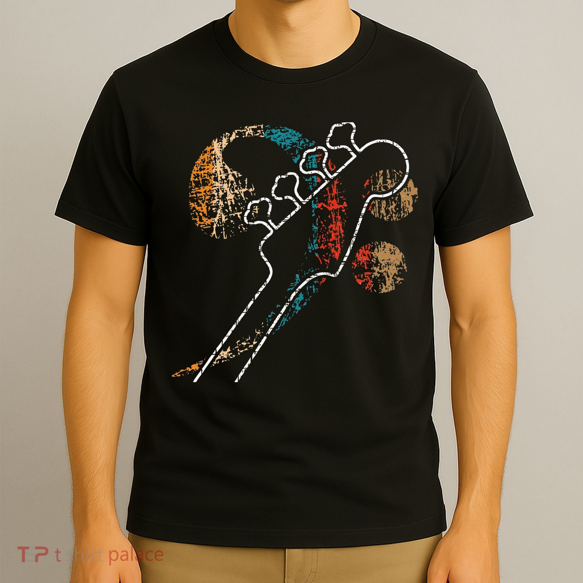 Bass Clef with Bassguitar Double Bass Band Orchestra  T-Shirt
