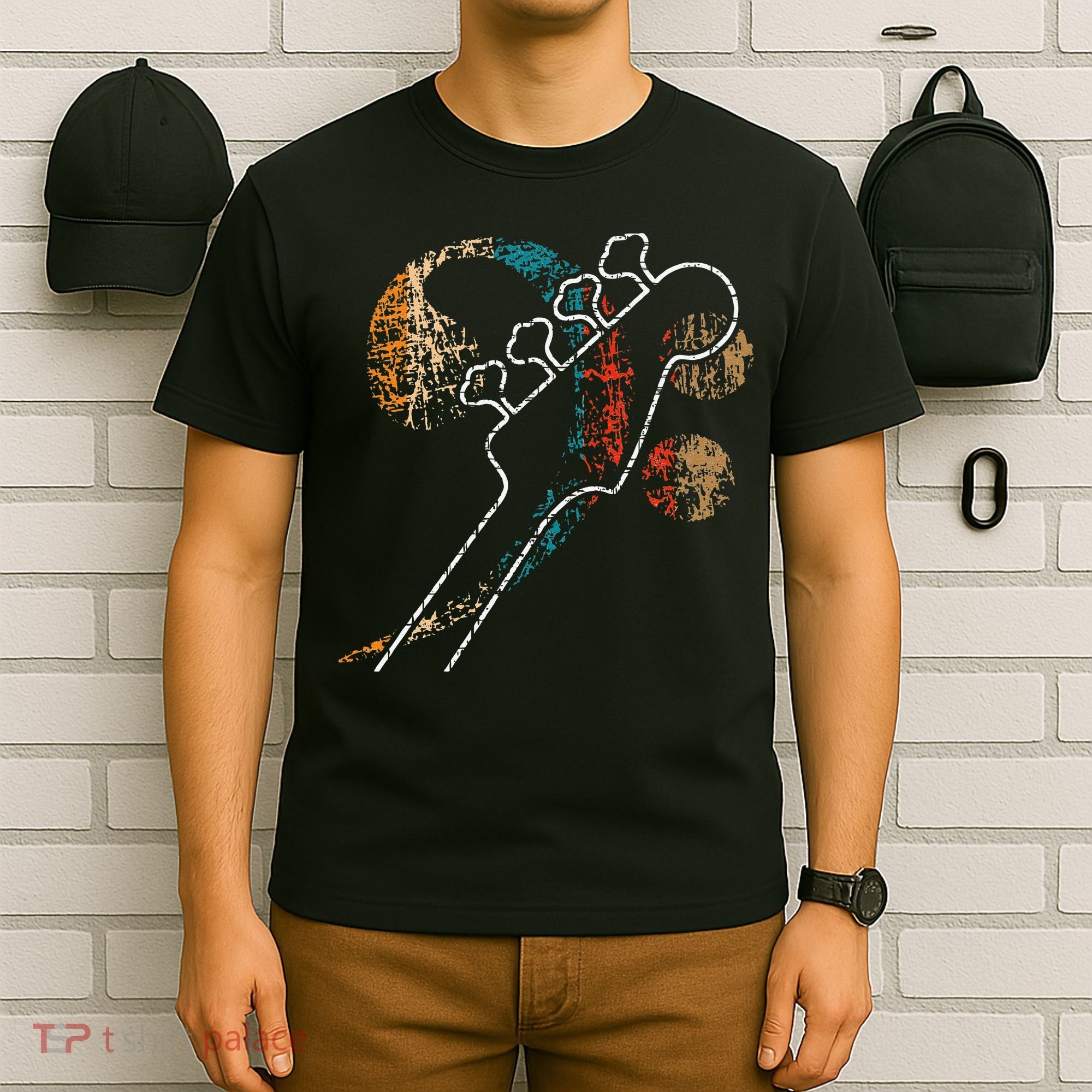 Bass Clef with Bassguitar Double Bass Band Orchestra  T-Shirt