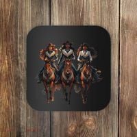 Black Cowgirl Western Rodeo Melanin Black History Texas Coaster thumb 0