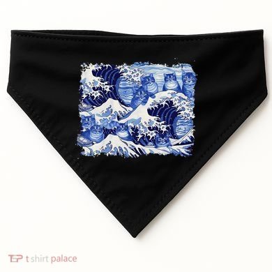 Blue Cats Wave For Kamala Funny Cat Owners Kamala Harris Gift USA-Made Doggie Bandana