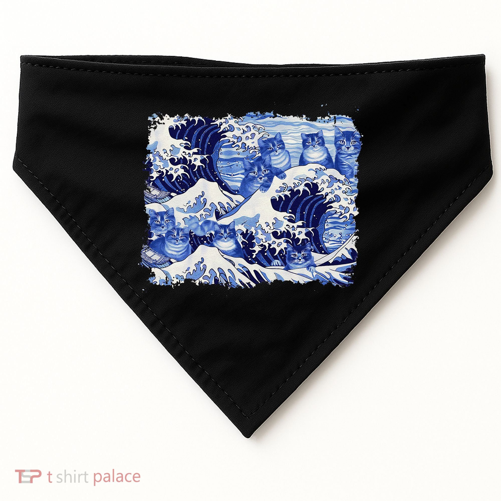 Blue Cats Wave For Kamala Funny Cat Owners Kamala Harris Gift USA-Made Doggie Bandana