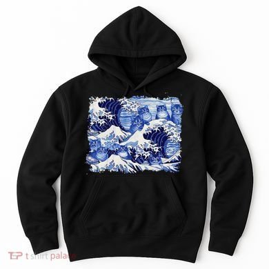 Blue Cats Wave For Kamala Funny Cat Owners Kamala Harris Gift Hoodie