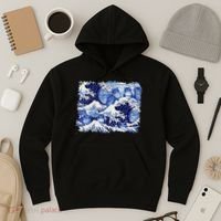 Blue Cats Wave For Kamala Funny Cat Owners Kamala Harris Gift Hoodie thumb 3