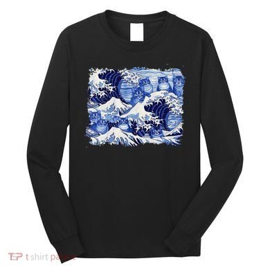 Blue Cats Wave For Kamala Funny Cat Owners Kamala Harris Gift Long Sleeve Shirt