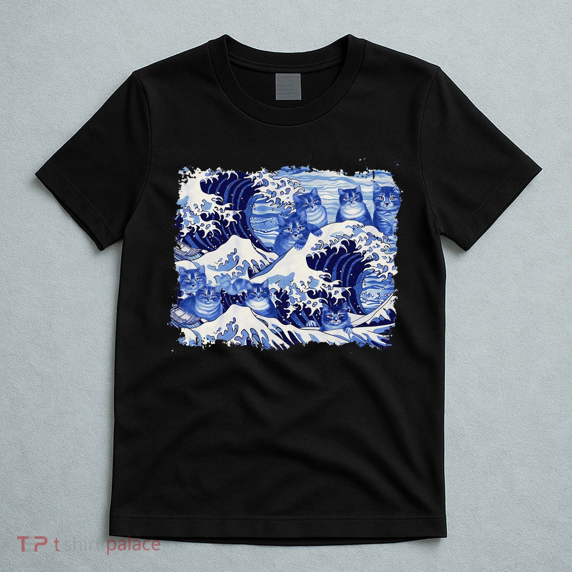 Blue Cats Wave For Kamala Funny Cat Owners Kamala Harris Gift T-Shirt