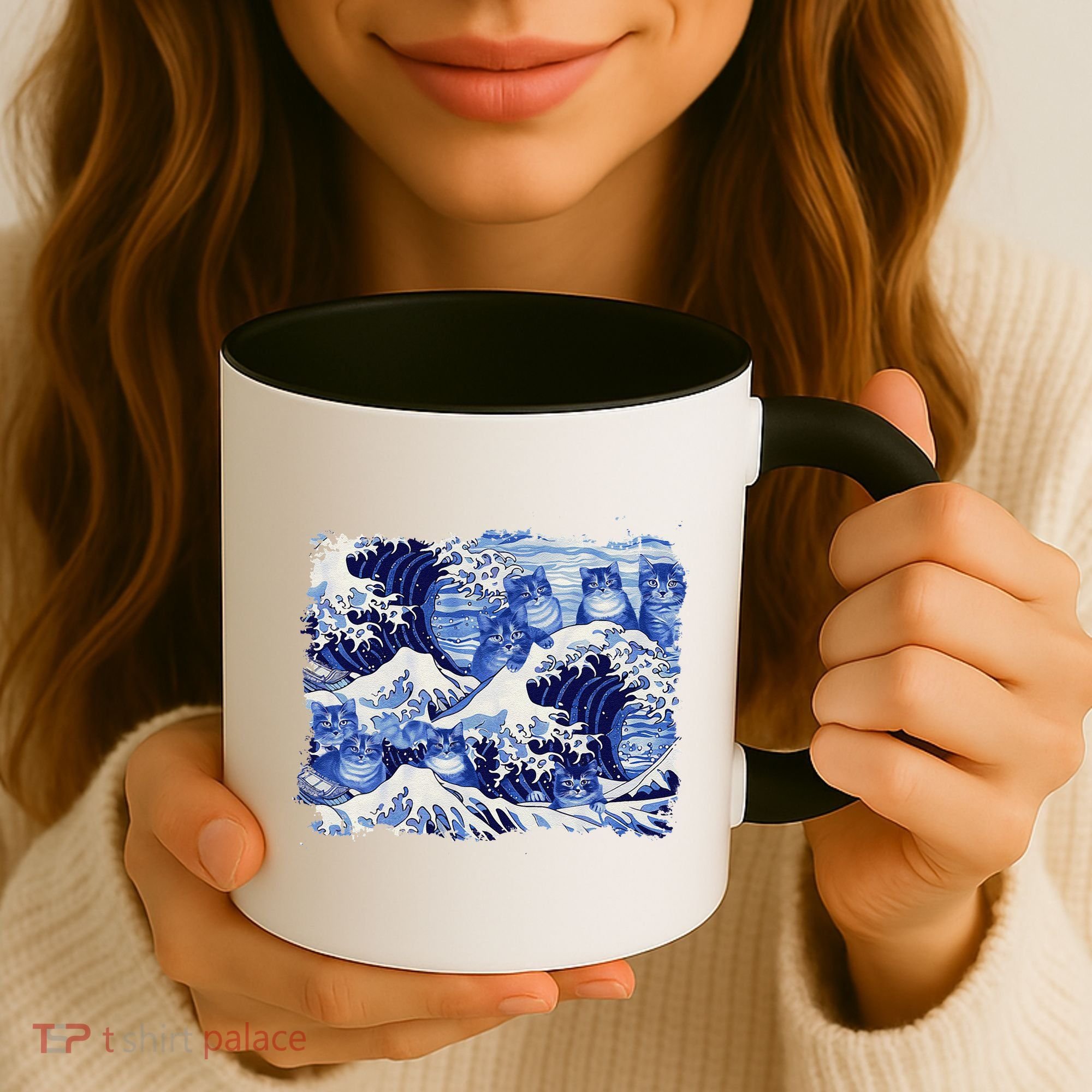 Blue Cats Wave For Kamala Funny Cat Owners Kamala Harris Gift Coffee Mug