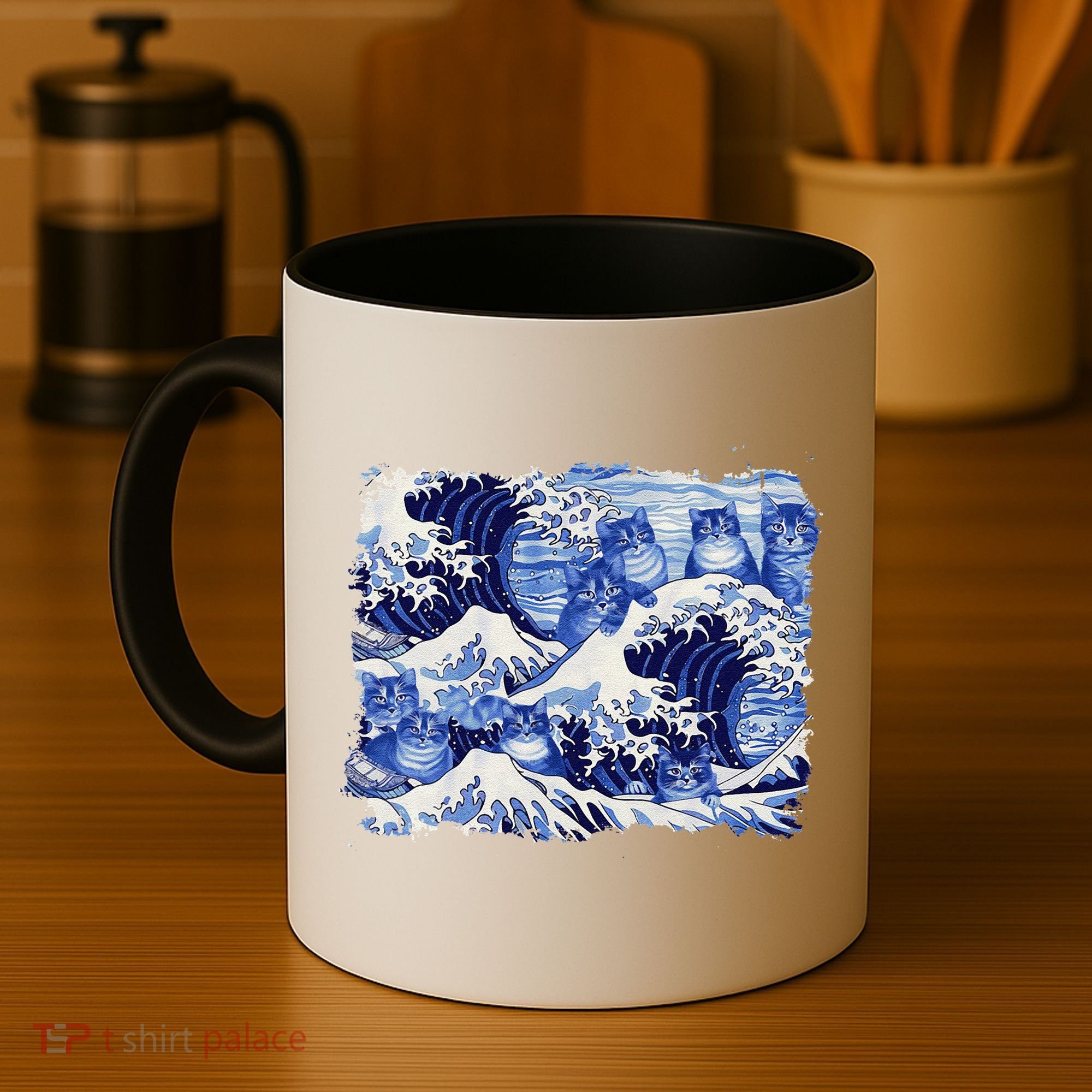 Blue Cats Wave For Kamala Funny Cat Owners Kamala Harris Gift Coffee Mug