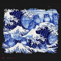 Blue Cats Wave For Kamala Funny Cat Owners Kamala Harris Gift Women's Hoodie thumb 2