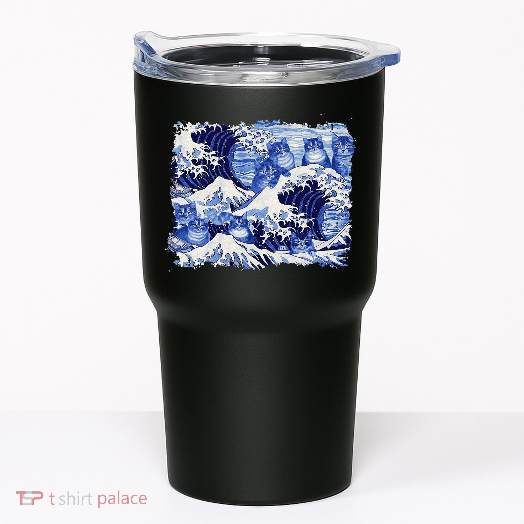 Blue Cats Wave For Kamala Funny Cat Owners Kamala Harris Gift Tumbler