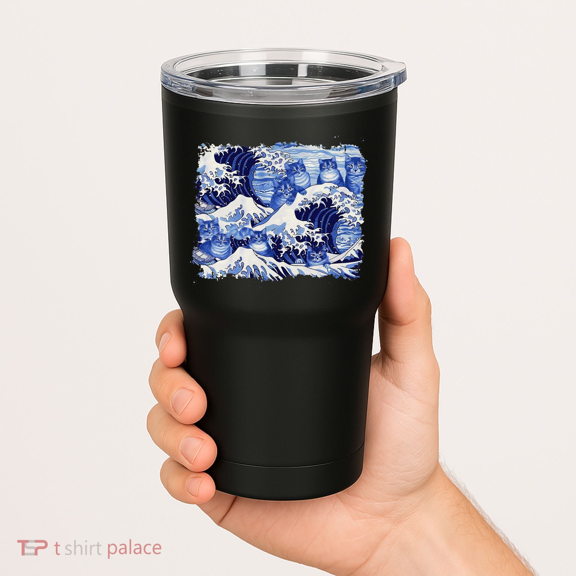 Blue Cats Wave For Kamala Funny Cat Owners Kamala Harris Gift Tumbler