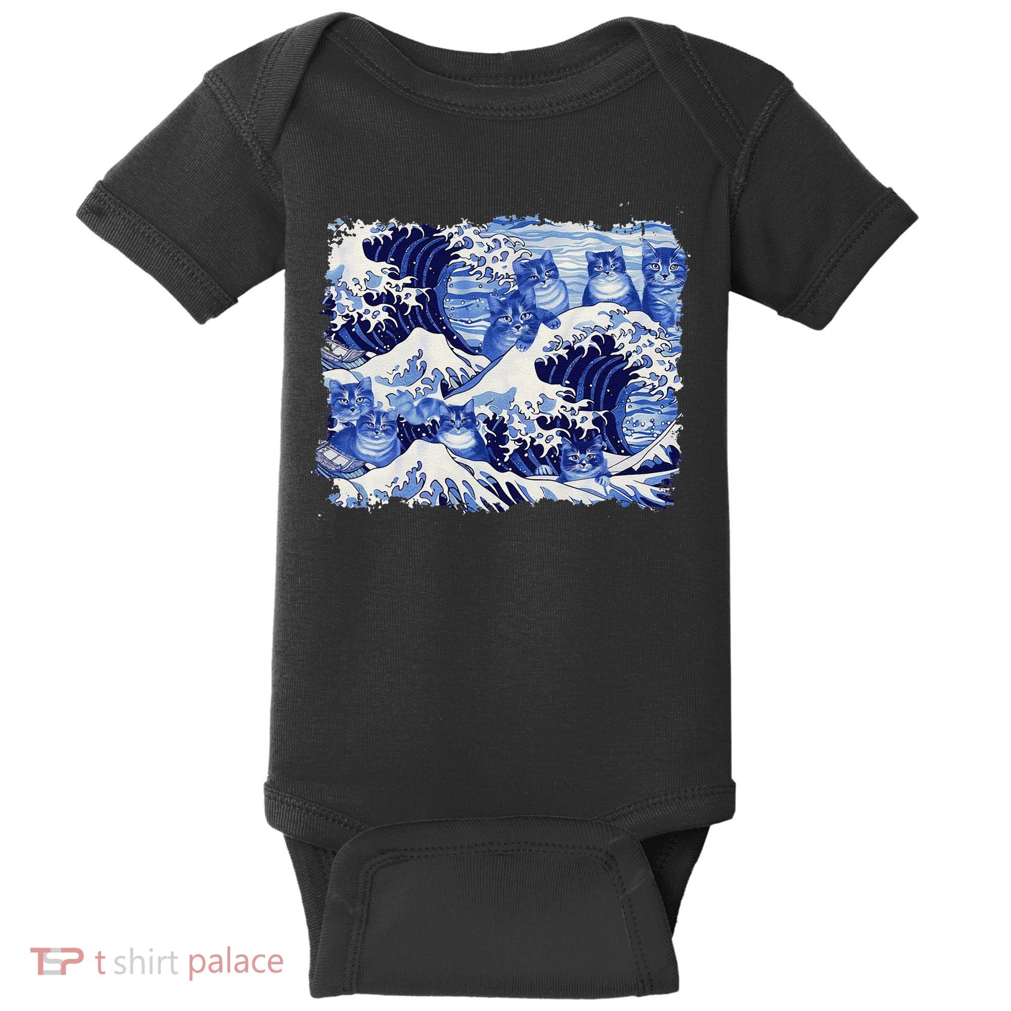 Blue Cats Wave For Kamala Funny Cat Owners Kamala Harris Gift Baby Bodysuit