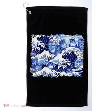 Blue Cats Wave For Kamala Funny Cat Owners Kamala Harris Gift Golf Towel