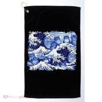 Blue Cats Wave For Kamala Funny Cat Owners Kamala Harris Gift Golf Towel thumb 0