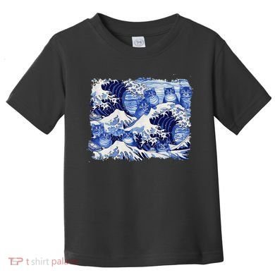 Blue Cats Wave For Kamala Funny Cat Owners Kamala Harris Gift Toddler T-Shirt